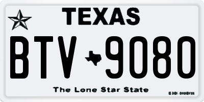 TX license plate BTV9080