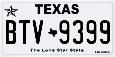 TX license plate BTV9399