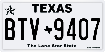 TX license plate BTV9407