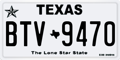 TX license plate BTV9470