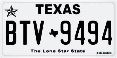TX license plate BTV9494