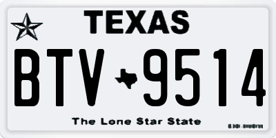 TX license plate BTV9514