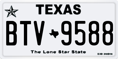 TX license plate BTV9588