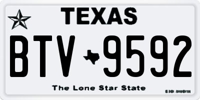 TX license plate BTV9592