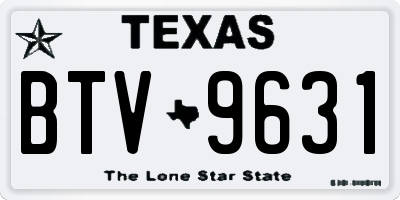 TX license plate BTV9631