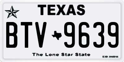 TX license plate BTV9639