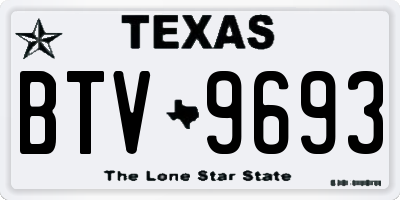TX license plate BTV9693