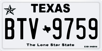 TX license plate BTV9759