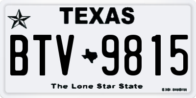 TX license plate BTV9815