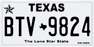 TX license plate BTV9824