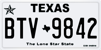 TX license plate BTV9842