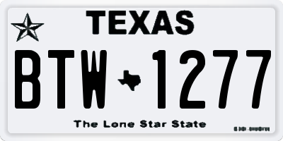 TX license plate BTW1277