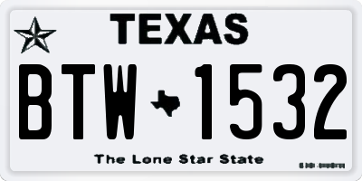 TX license plate BTW1532