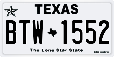 TX license plate BTW1552