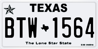 TX license plate BTW1564