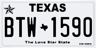 TX license plate BTW1590