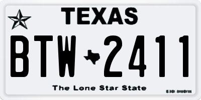 TX license plate BTW2411