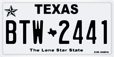 TX license plate BTW2441