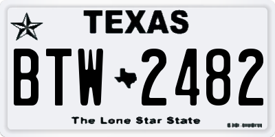 TX license plate BTW2482