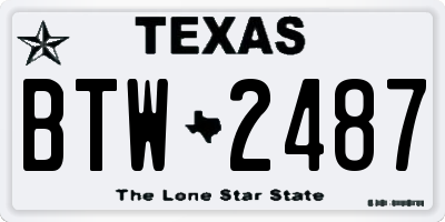 TX license plate BTW2487