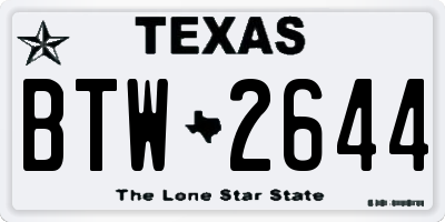 TX license plate BTW2644