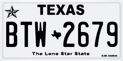 TX license plate BTW2679