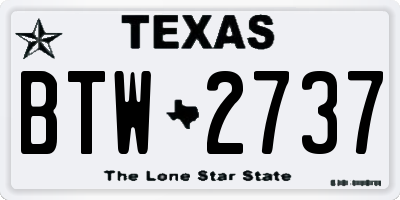 TX license plate BTW2737