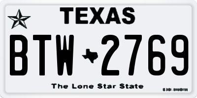 TX license plate BTW2769