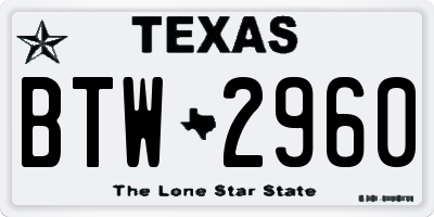 TX license plate BTW2960