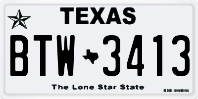 TX license plate BTW3413
