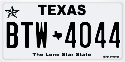 TX license plate BTW4044