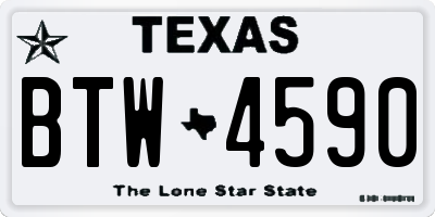 TX license plate BTW4590