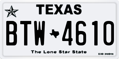 TX license plate BTW4610