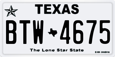 TX license plate BTW4675
