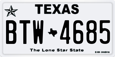 TX license plate BTW4685
