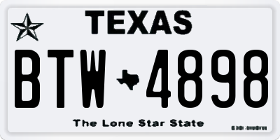 TX license plate BTW4898