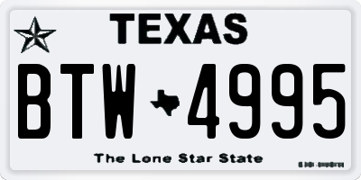 TX license plate BTW4995