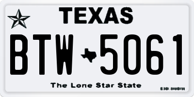 TX license plate BTW5061