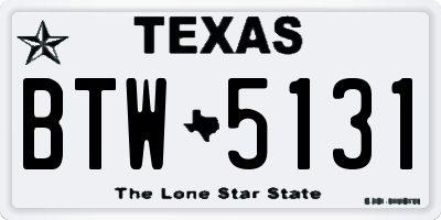 TX license plate BTW5131