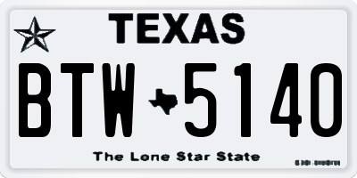 TX license plate BTW5140