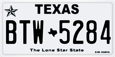 TX license plate BTW5284