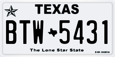TX license plate BTW5431