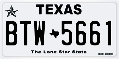 TX license plate BTW5661