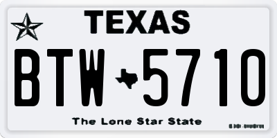 TX license plate BTW5710