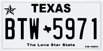 TX license plate BTW5971