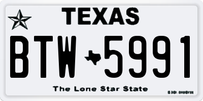 TX license plate BTW5991