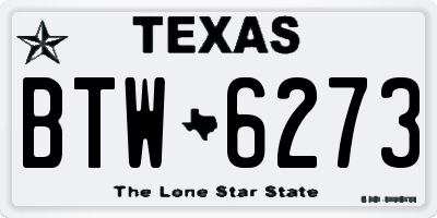 TX license plate BTW6273
