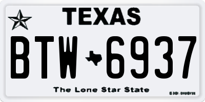 TX license plate BTW6937