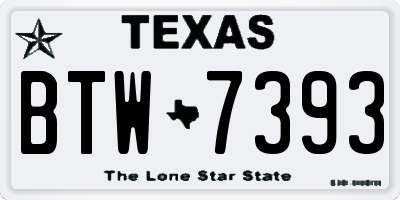 TX license plate BTW7393