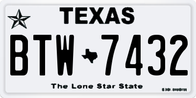 TX license plate BTW7432